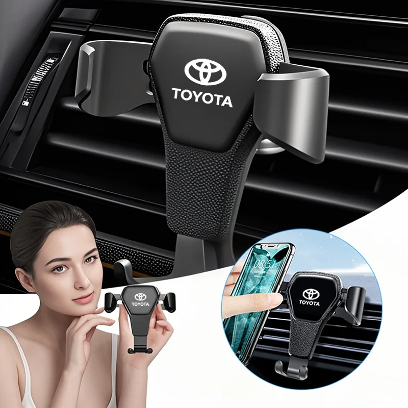 Gravity Car Mount GPS Mobile Phone Holder Vent Clip Installation For Toyota Corolla Yaris Aygo Prius amry Auris Avensis 4Runner