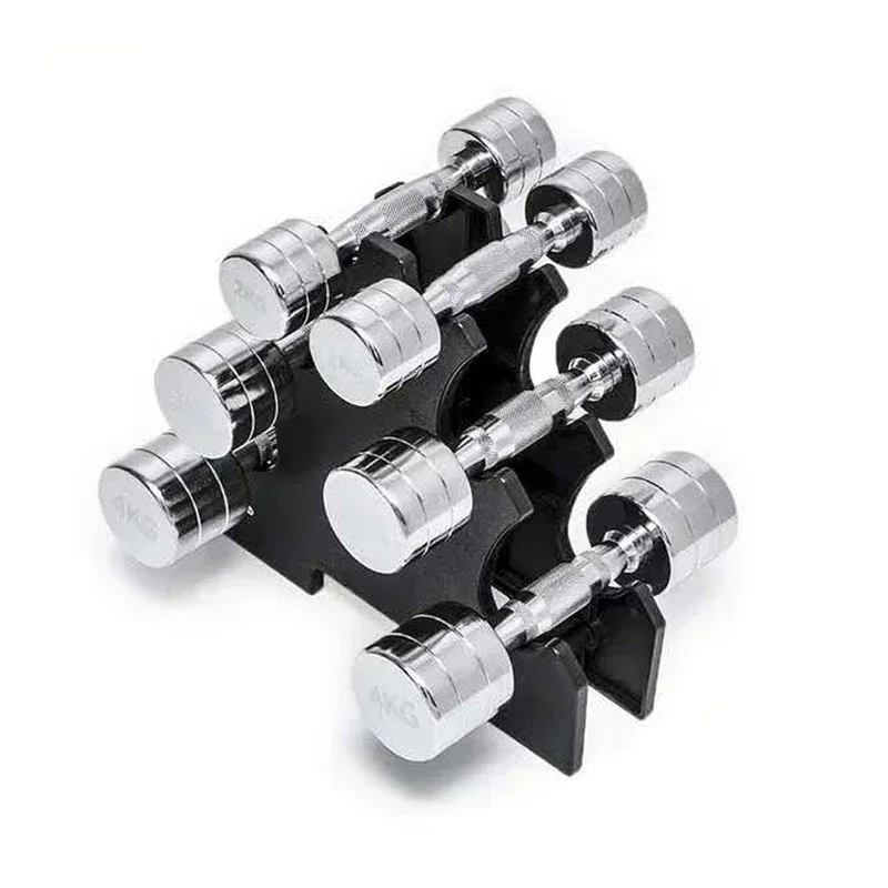 High-quality Pure Steel Plated Dumbbell Ladies and Men's Fitness 1kg2kg4kg3kg Fixed Dumbbell Set.