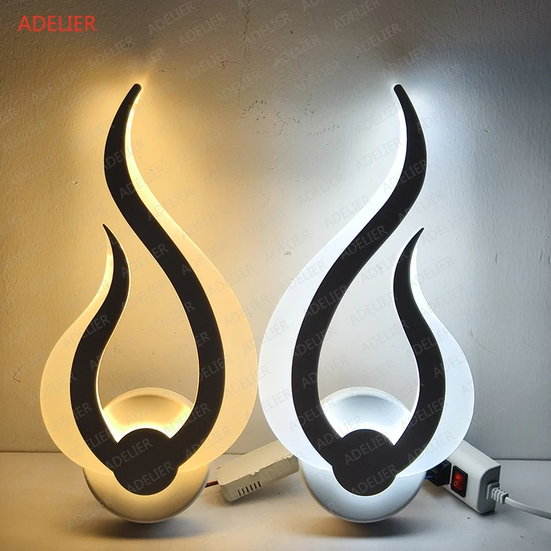 

Acrylic LED Wall Light Modern Home Living Room Bedside Bedroom lamp flame Creative Background wall sconce decor Lighting