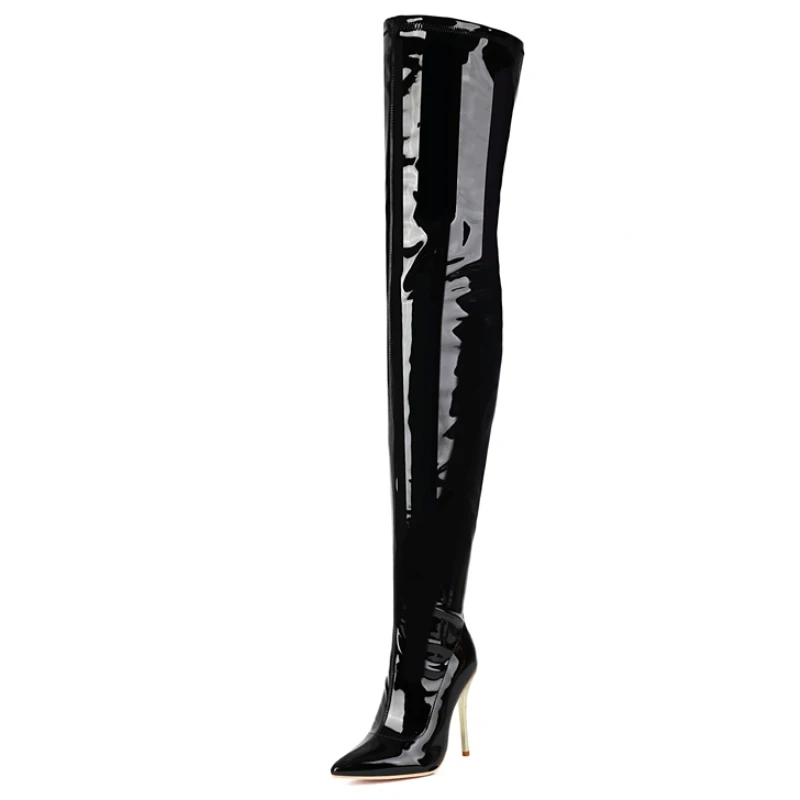 

Red Over the Knee Boots Sexy Women's Thigh High Boot Elastic Autumn Winter White Black Heels Tall Long Party Fetish Shoes Ladies