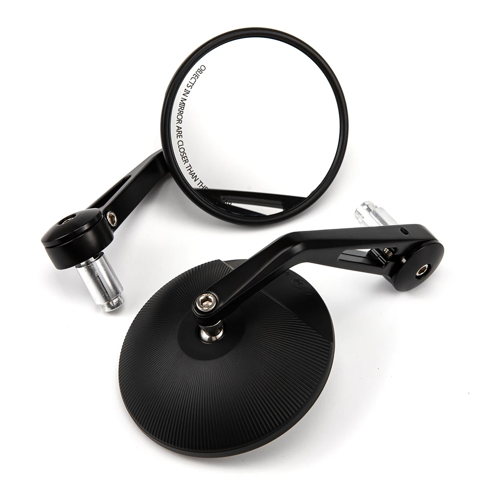Evomosa Aluminum Round Mirror Motorcycle Accessories Rear View Side Mirror 7/8\'\' 22mm Handlebar Mirror Universal Cafe Racer