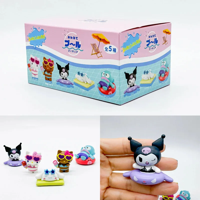 

Sanrio Hello Kitty Clownfish Cinnamoroll Kuromi Pool Swimwear Mystery Blind Box Gifts Toy Model Anime Figure Collect Ornaments
