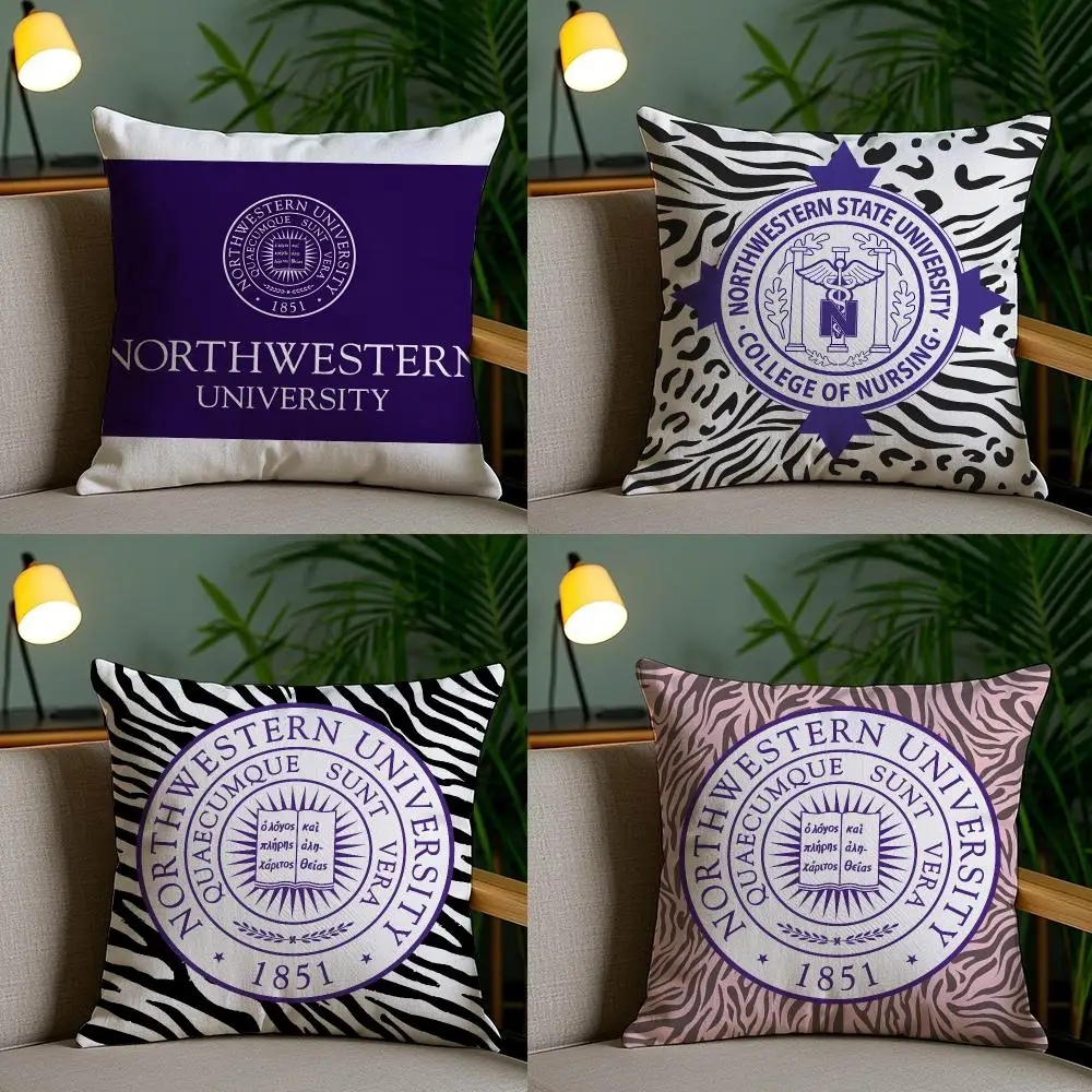 Northwestern University Cushion Cover Cushion Cover Soft Washable Pillow Case Multi-Scene For Couch Bed Travel Office Use