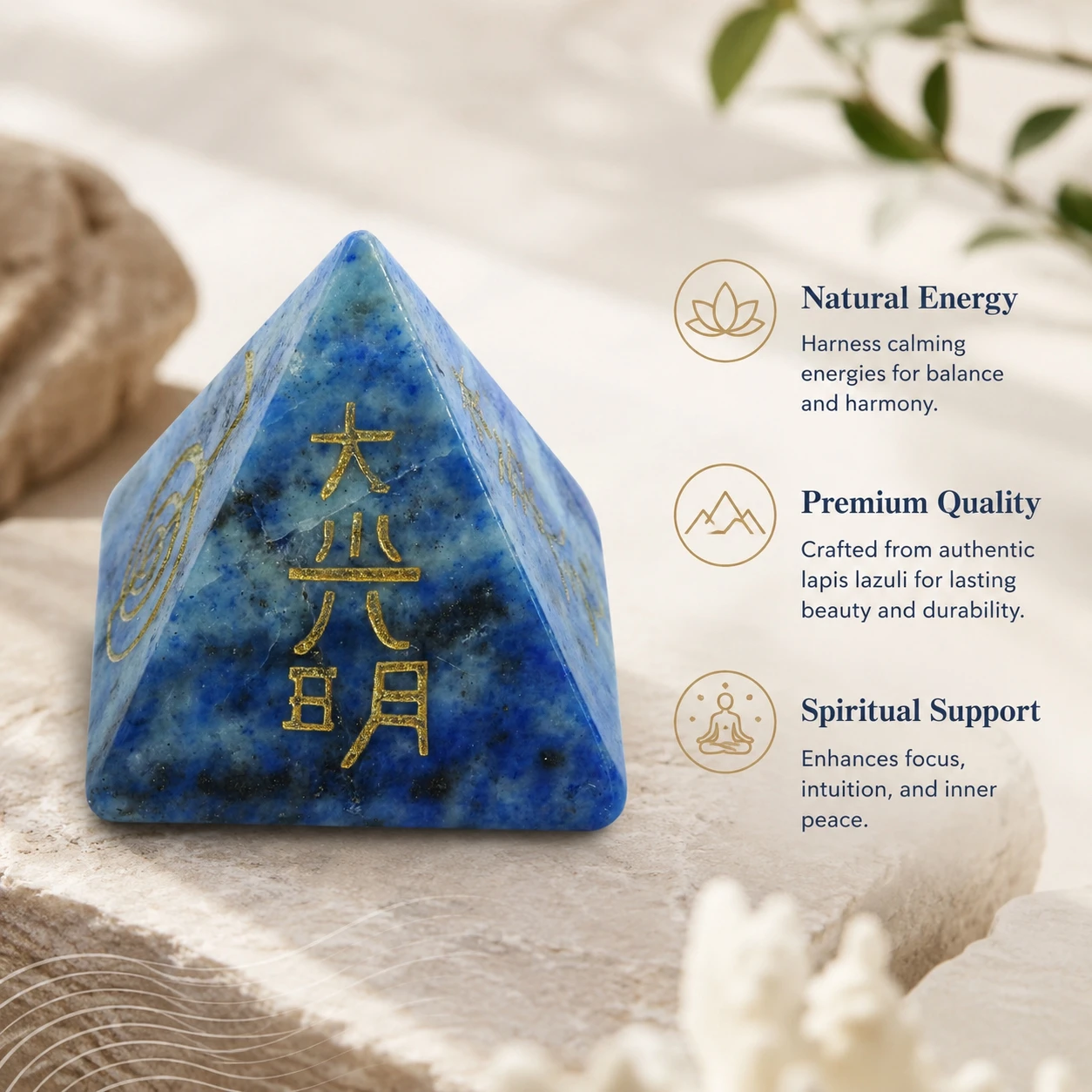 Spiritual Meditation Healing Natural Quartz Crystal Pyramid Ornament Gemstone Energy Pyramid Ornament and Home Crafts Decoration