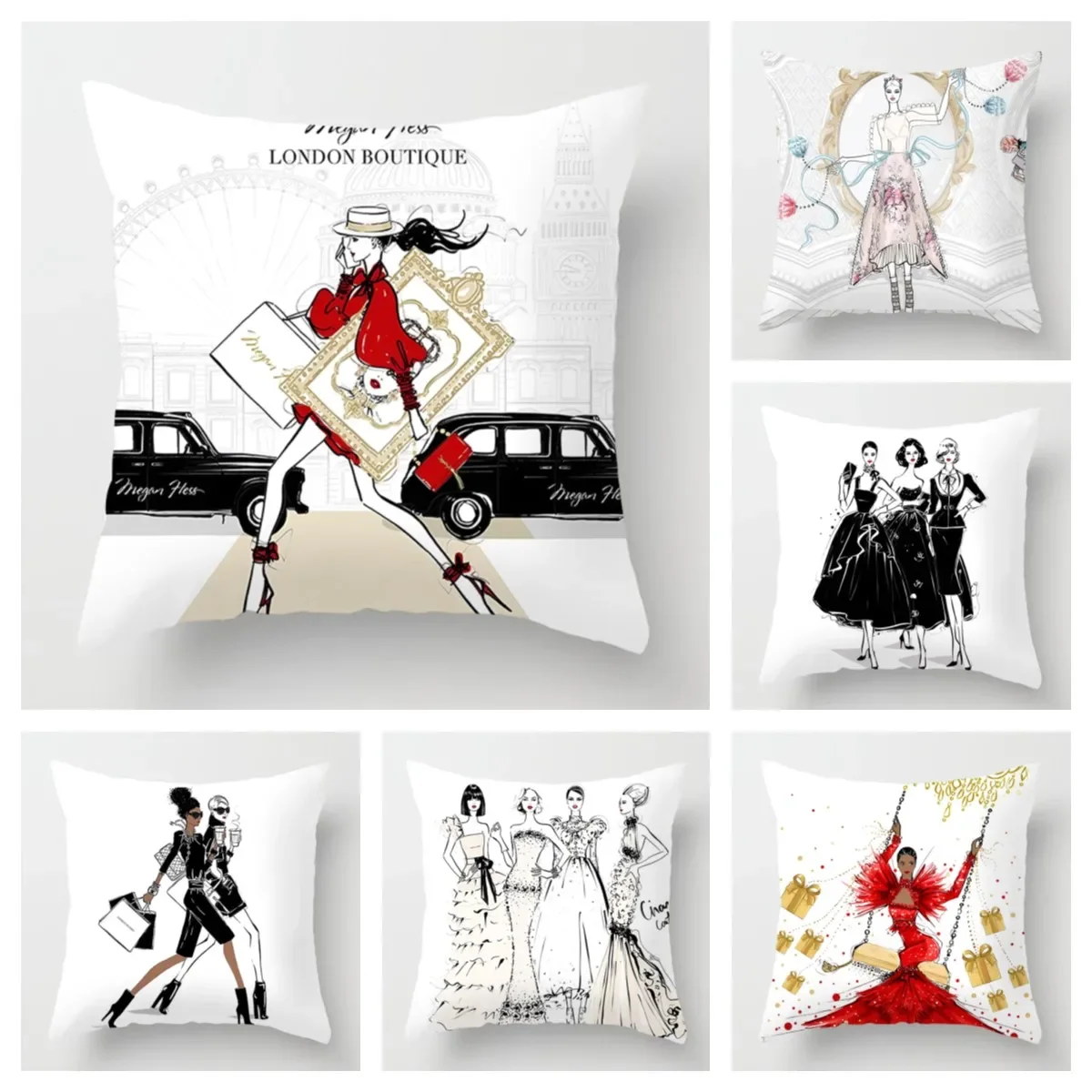 

Nordic Fashion Ladies Pillowcase Decoration Home Decoration Living Room Sofa Cushion Cover 45*45 Bed Decoration Pillowcase