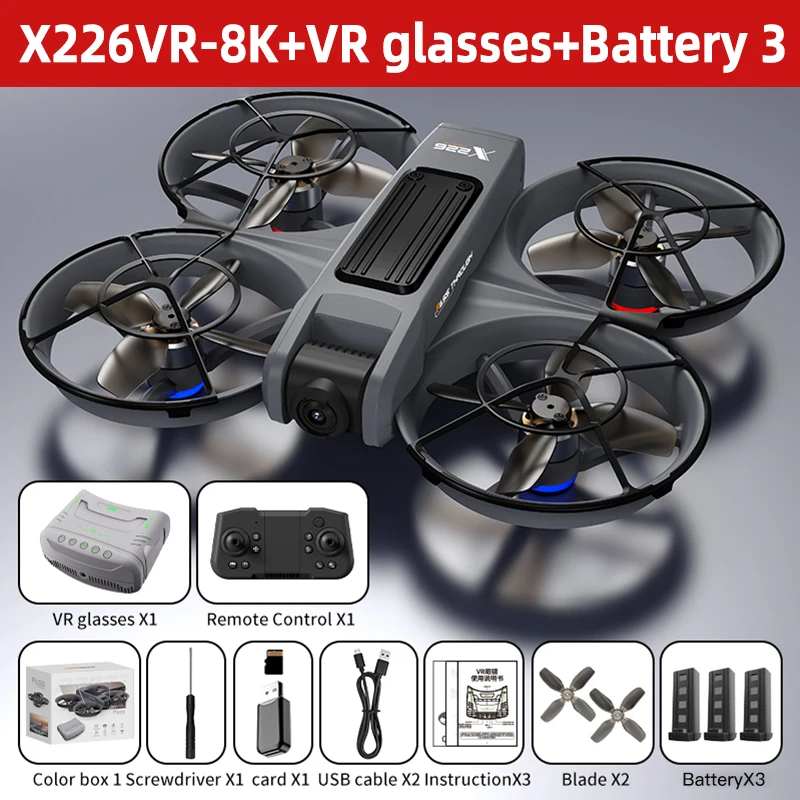 Lenovo Mini Drone X226/X226VR Drones 4K Professionele Afstandsbediening Helikopter Vliegtuig RC Dron Quadcopter Speelgoed Cadeau voor Kinderen