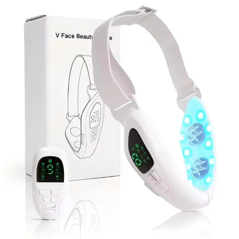 Dispositivo per il lifting del viso con massaggiatore dimagrante per il viso con linea a V per la rimozione del doppio mento elettrico 4 in 1 con telecomando per il contorno del viso