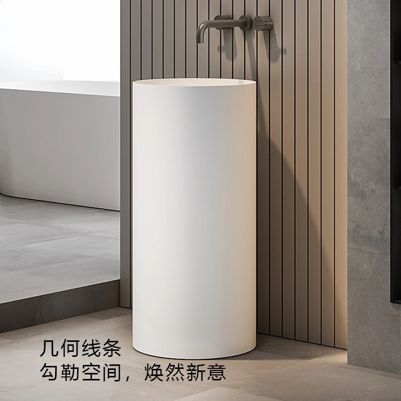 

Artificial stone column basin bathroom wash basin integrated floor column wash basin hotel homestay factory direct sales