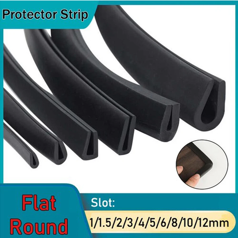 

1/5M Car Door Edge Protector Strip Trim U Shape Rubber Guard Seal 1-12mm Flat Corner/Round Corner Sealing Strip