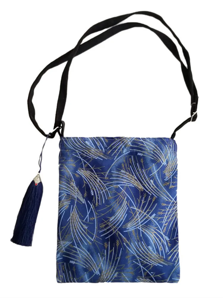 Borsa Han Elements Hanfu Spalla diagonale Nappa Stile antico Zaino in stoffa a spalla singola Costume antico accoppiato