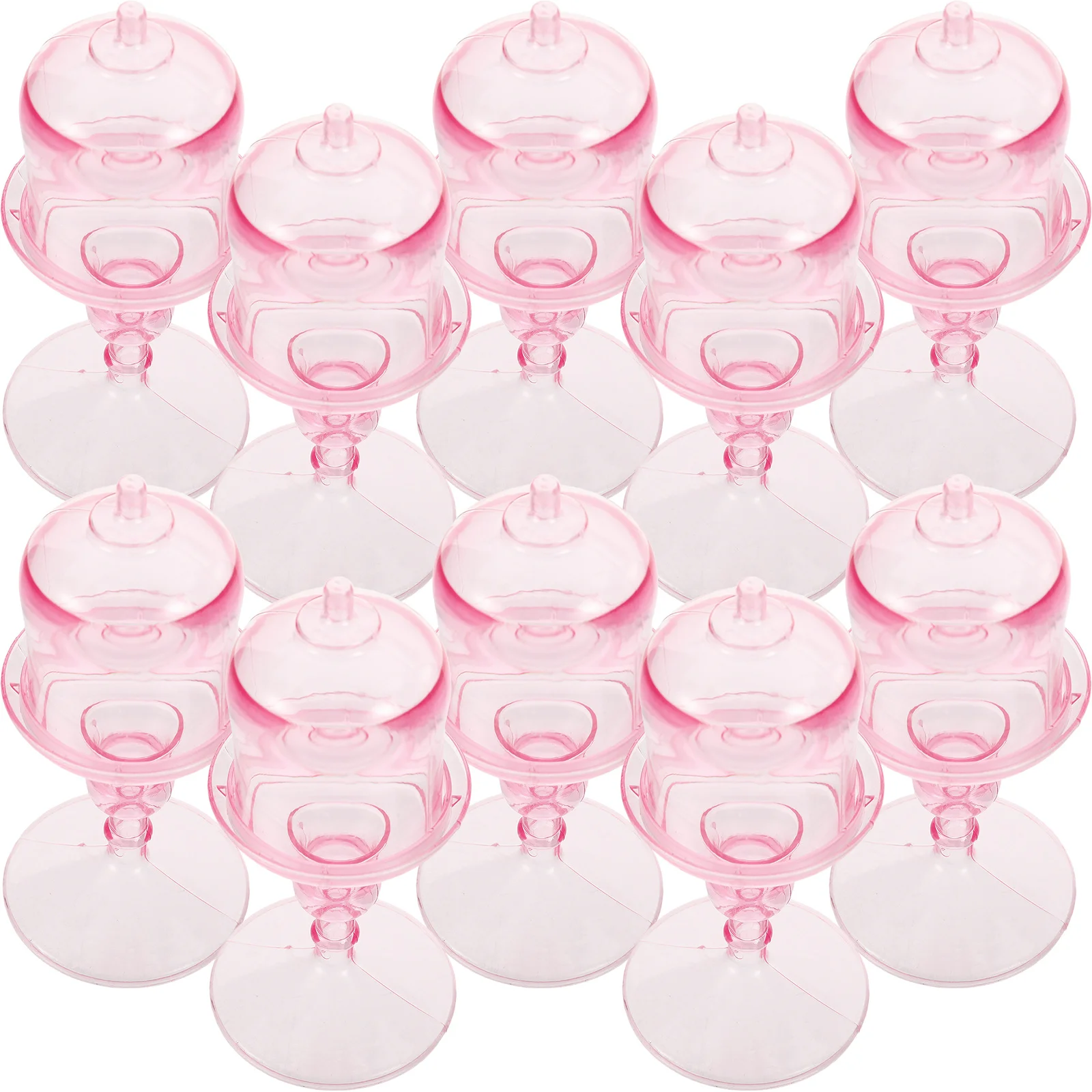

10Pcs Candy Display Boxes Plastic Dessert Tray Small Candy Stand Dome Party Wedding Chocolate Holder Delicate Tray Reusable