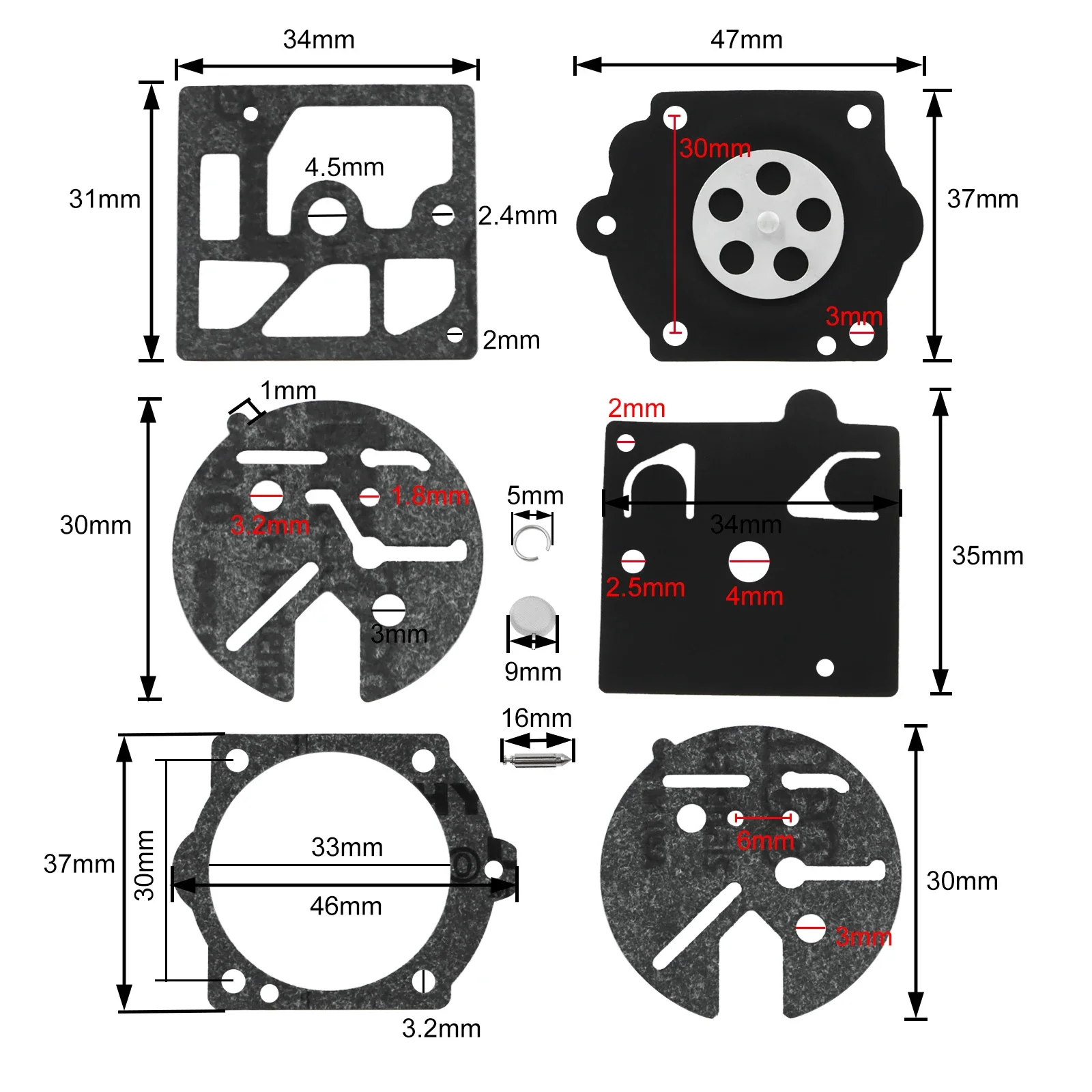 Carburetor Carb Repair Diaphragm Gasket Kit for Walbro K10-HDC Stihl 015 Homelite ST 160 180 Solo 600 605 606 616 631 Chainsaw