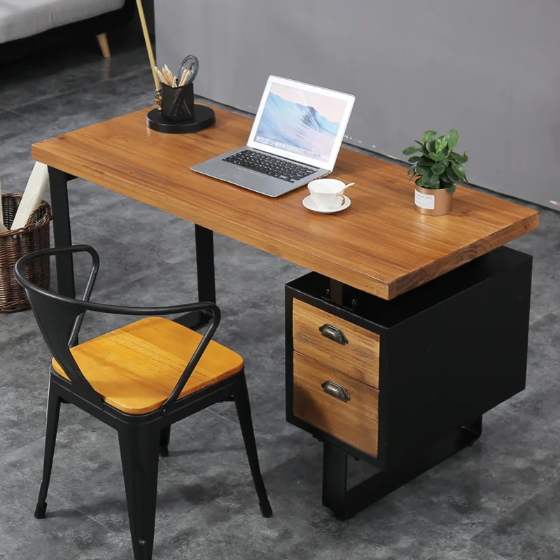 Office Desk Solid Wood With Drawers Study Room Sturdy Durable Ample Storage Easy Assembly