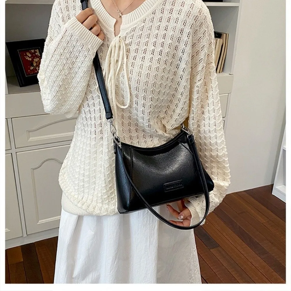 New Korean-style Women's Shoulder Bag soft leather Removable Strap Handbag Underarm Bag Daily Outfits