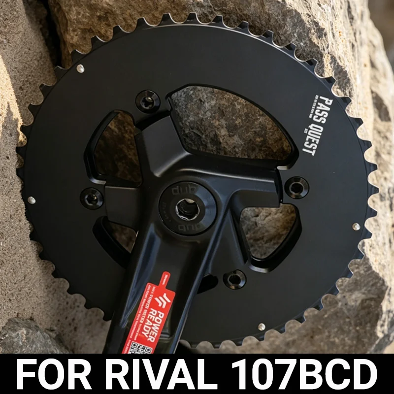 

PASS QUEST 107BCD Chainring 4 Arm For Sram Rival 46 33 48 35 2x Double Chain Ring AXS 12s 107 BCD Dish