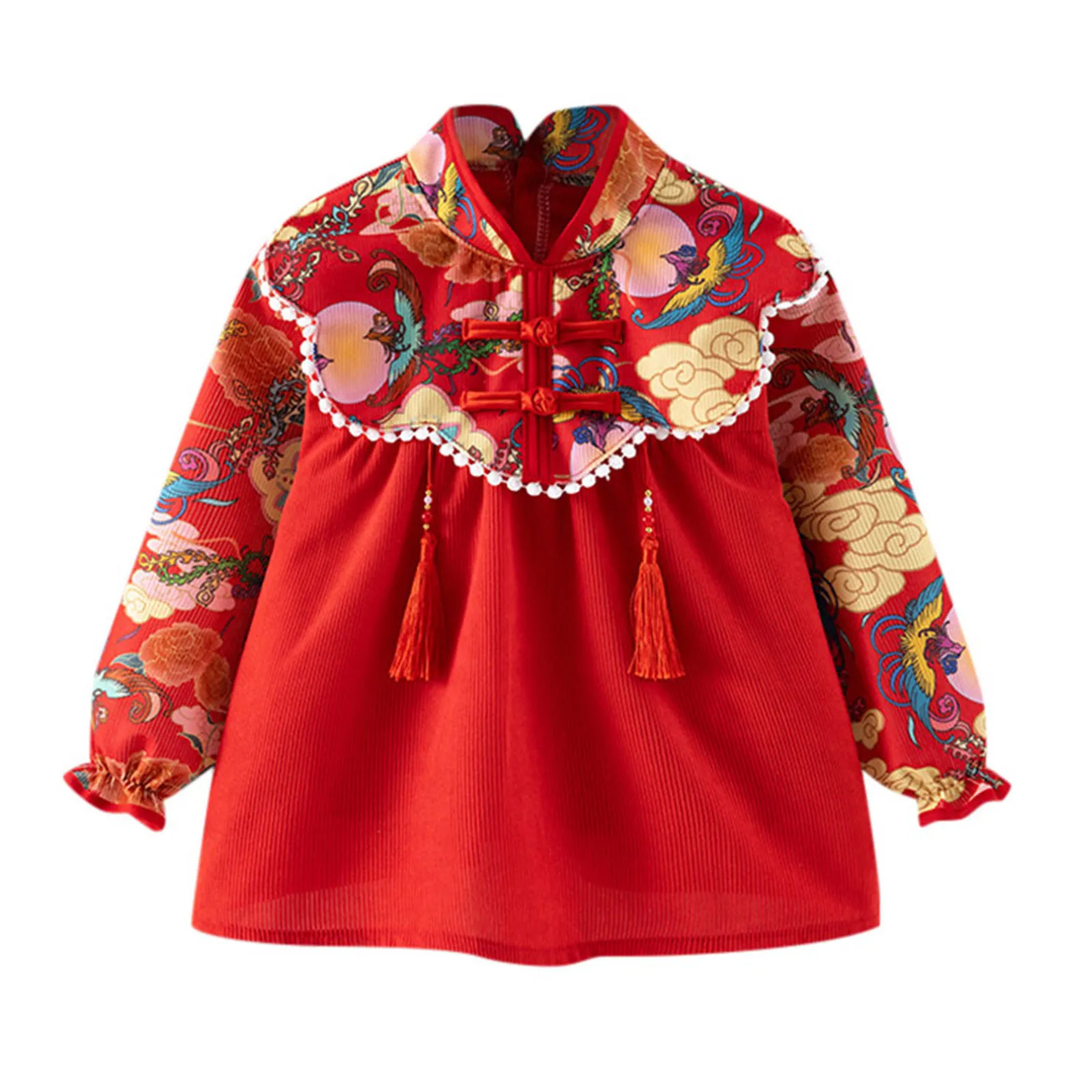 Casual Dresses Hotsale Kids Chinese New Year Dress Lace Dress