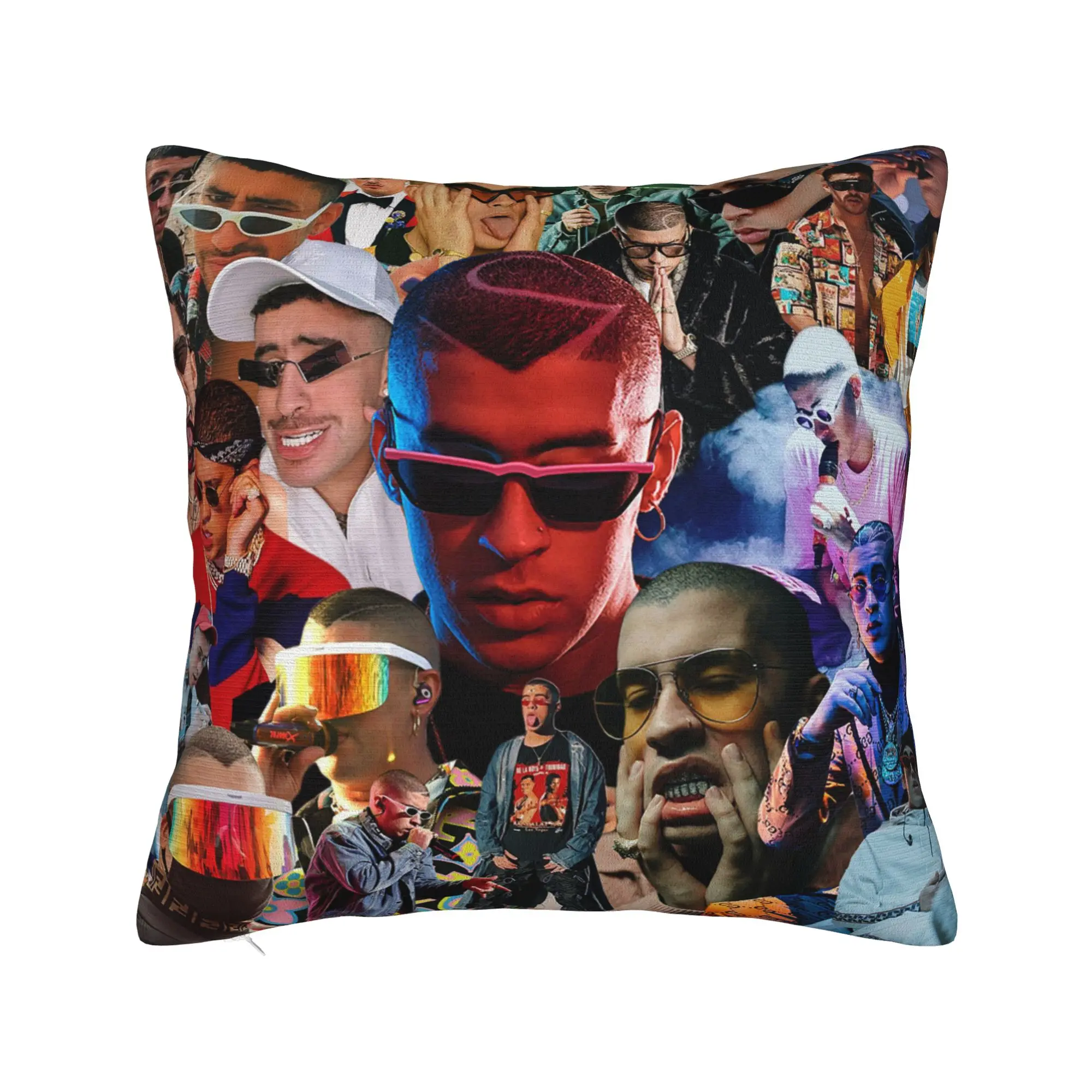 Bad Collage Album Square Pillow Covers Polyester Seat Bunny Cushion Cover Creative Home Decoration Pillow Cover 45*45