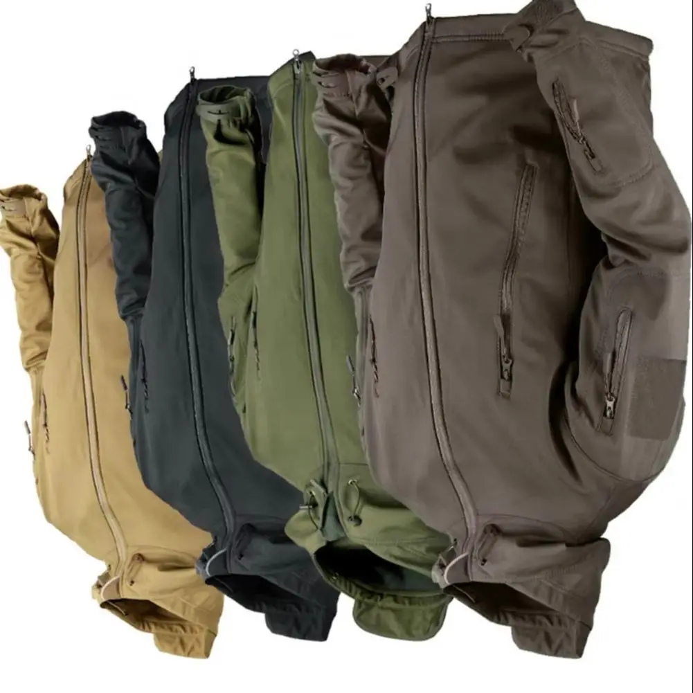 Men Spring Autumn Solid Color Trench Coat Hooded Long Sleeve Pockets Windbreaker Warm Fastener Tape Design Mountaineering Jacket