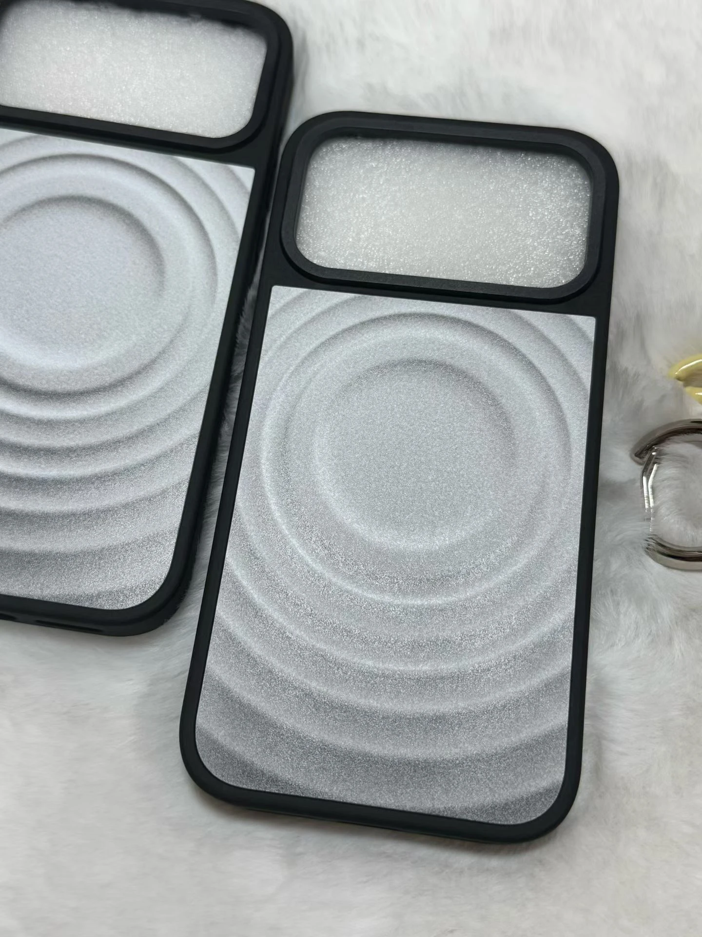 

Creative Wave Black / Silver Border Magnetic Phone Case Cover for IPhone 12 13 14 15 16 17 Pro Max Case for IPhone 17 Air