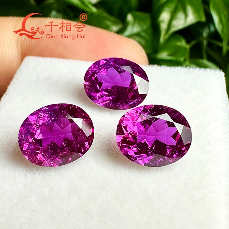 Oval shape Lab-Created Rose Purple Sapphire Loose Gemstone with Minor Cracks And Inclusions Corundum Loose Stone AGL Certificate