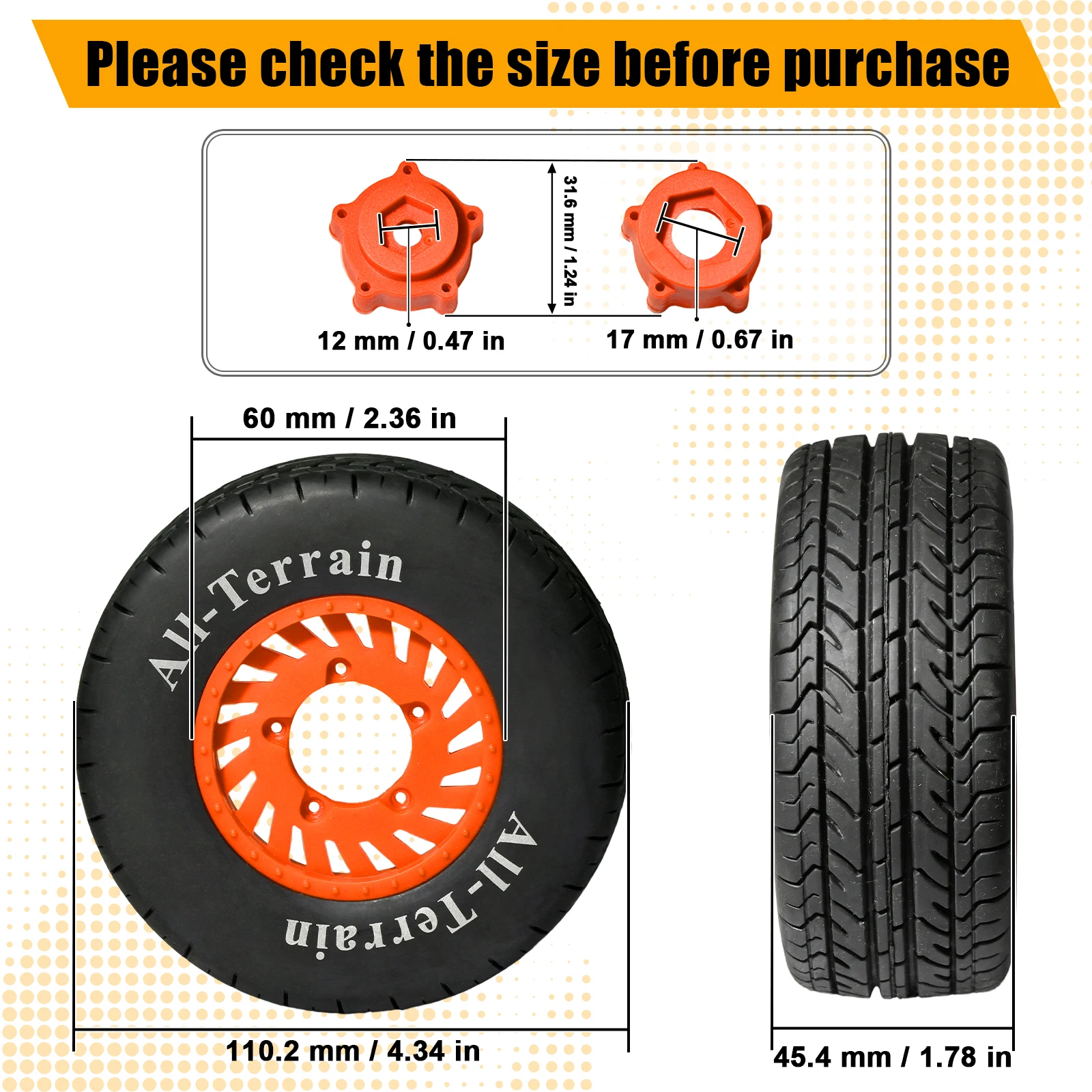 RC Short Course Truck Wheels 12 17mm Hex for 1/8 1/10 Scale RC Car Truck Monster ARRMA Trxs Slash HPI VKAR Redcat HSP LRP