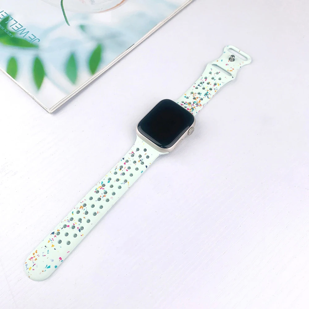 Sport-Silikonarmband für Apple Watch 40 41mm 45mm 44 38 49 Atmungsaktives Armband für iWatch Series 11 10 9 8 7 6 5 3 SE Ultra – Detail 9