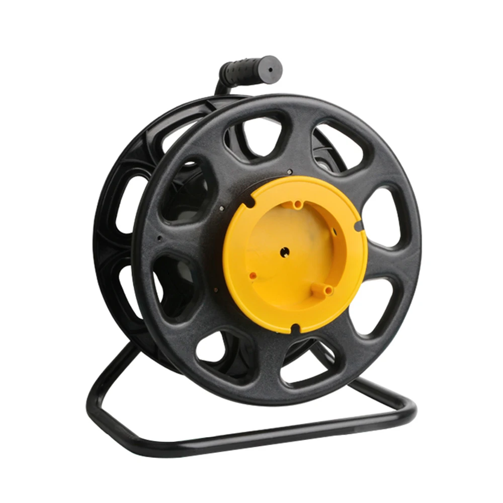 Hand‑Crank Empty Cable Reel with Metal Stand, Portable Cable Storage Drum for Fiber Optic SDI Audio Video Signal Cables