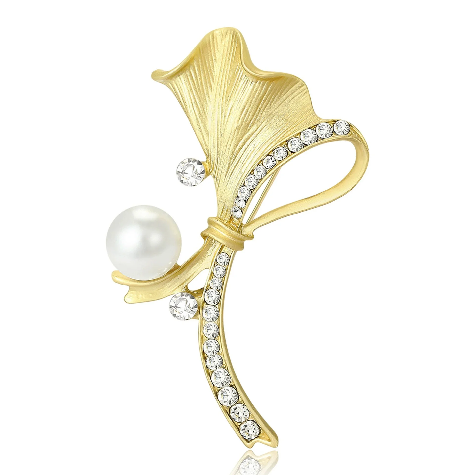 Matte Plant Pearl Brooch Badges For Women Men Exquisite Vintage Flower Leave Accessories Corsage Unisex Retro Simple Pins