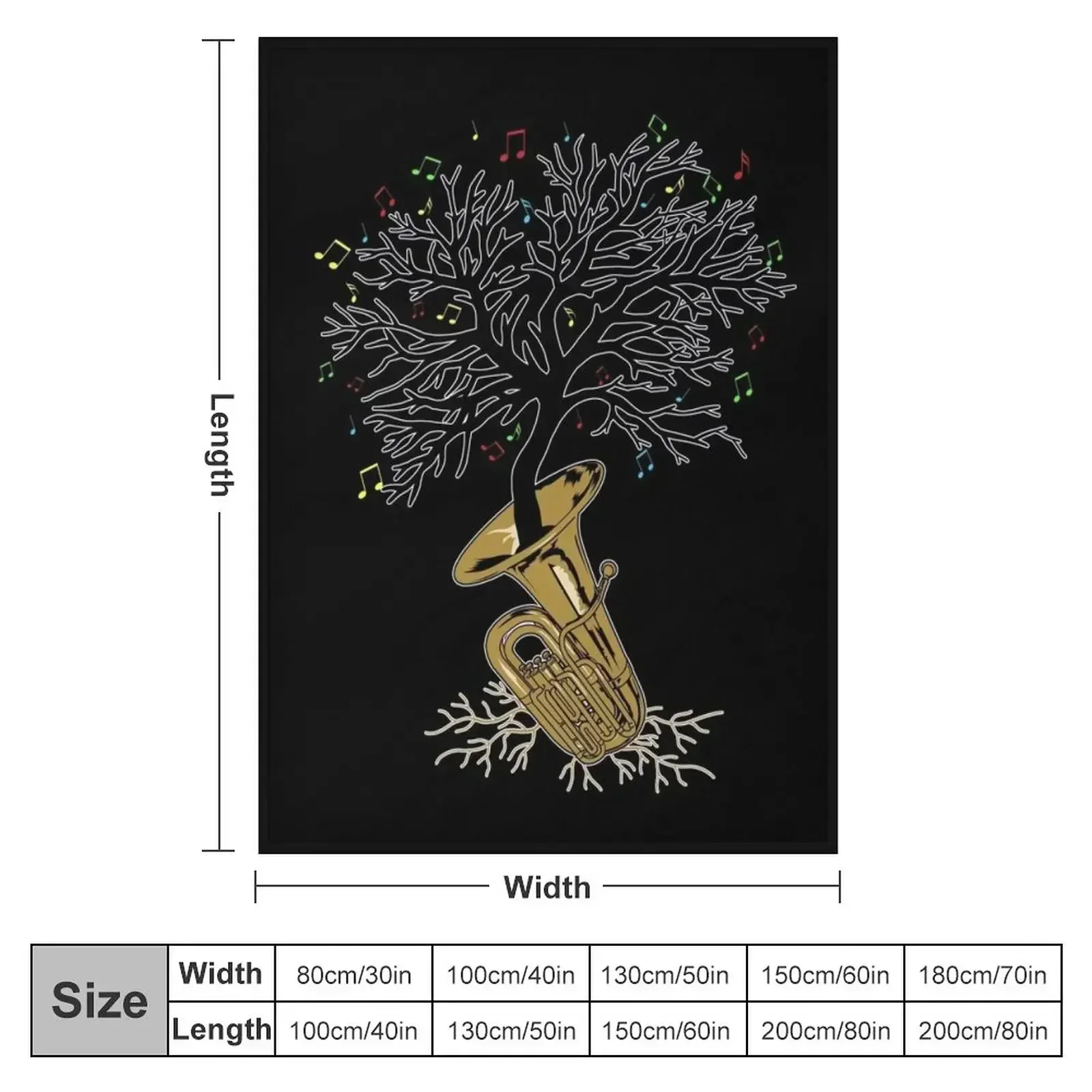 Tuba Gift Marching Band Gifts Brass Music Tuba Throw Blanket Decorative Sofa Single sofa bed Baby Blankets