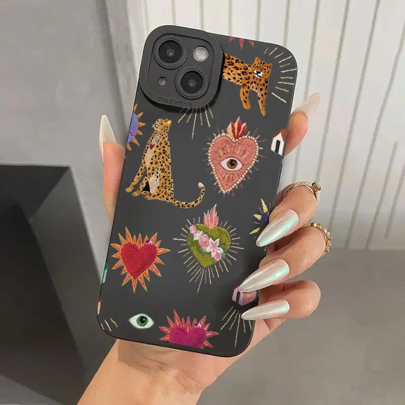 Floral Leopard Eyes Phone Cases For Samsung Galaxy S21 S22 S23 Plus S26 S25 S24 Note 20 Ultra A54 A16 A56 A55 A36 A26 TPU Cover