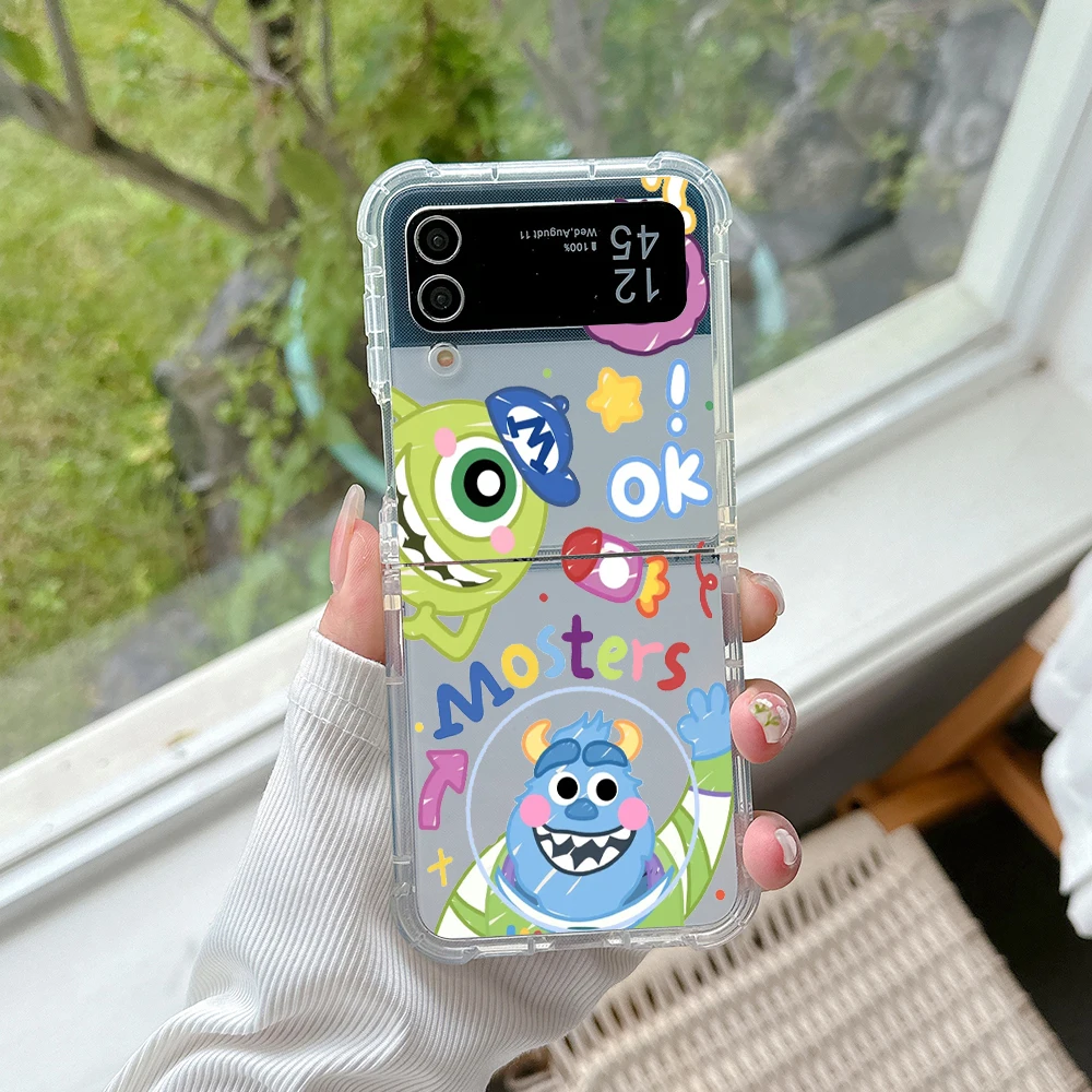 M-monsters Inc Phone Case for Samsung Galaxy Z Flip 3 4 Z Flip 5 Z Fold 4 5G PC Soft Anti-fall Back Cover