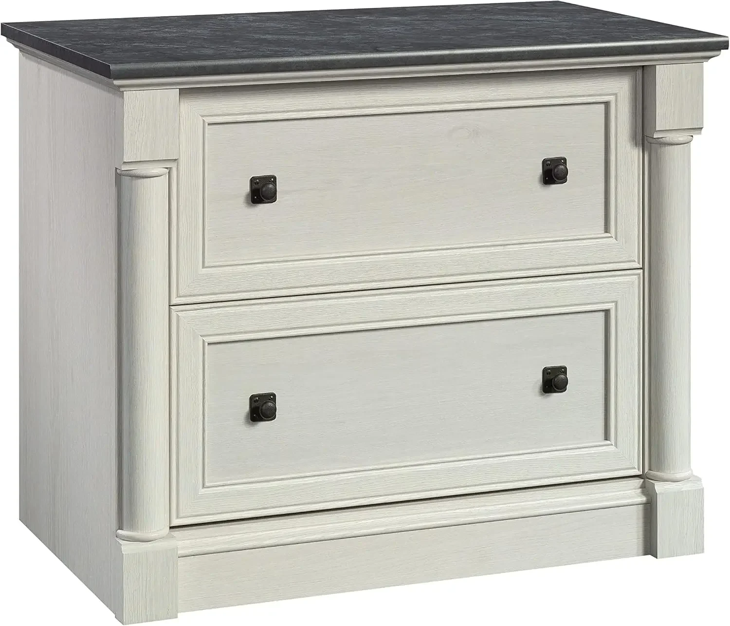 

Sauder Palladia 2 drawer filing cabinet, horizontal hanging file folder manager for home offices, interlocking drawers