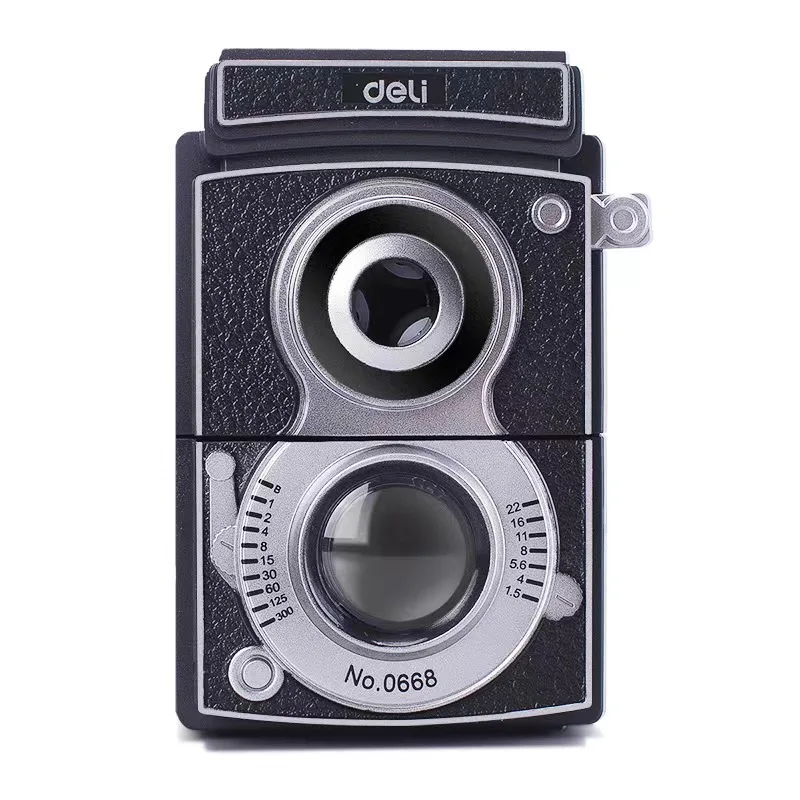 DELI 0668 Rotary Pencil Sharpener Pencil Cutter Gift Camera Cute Sharpener Knife Smooth Sharpening School Accessories