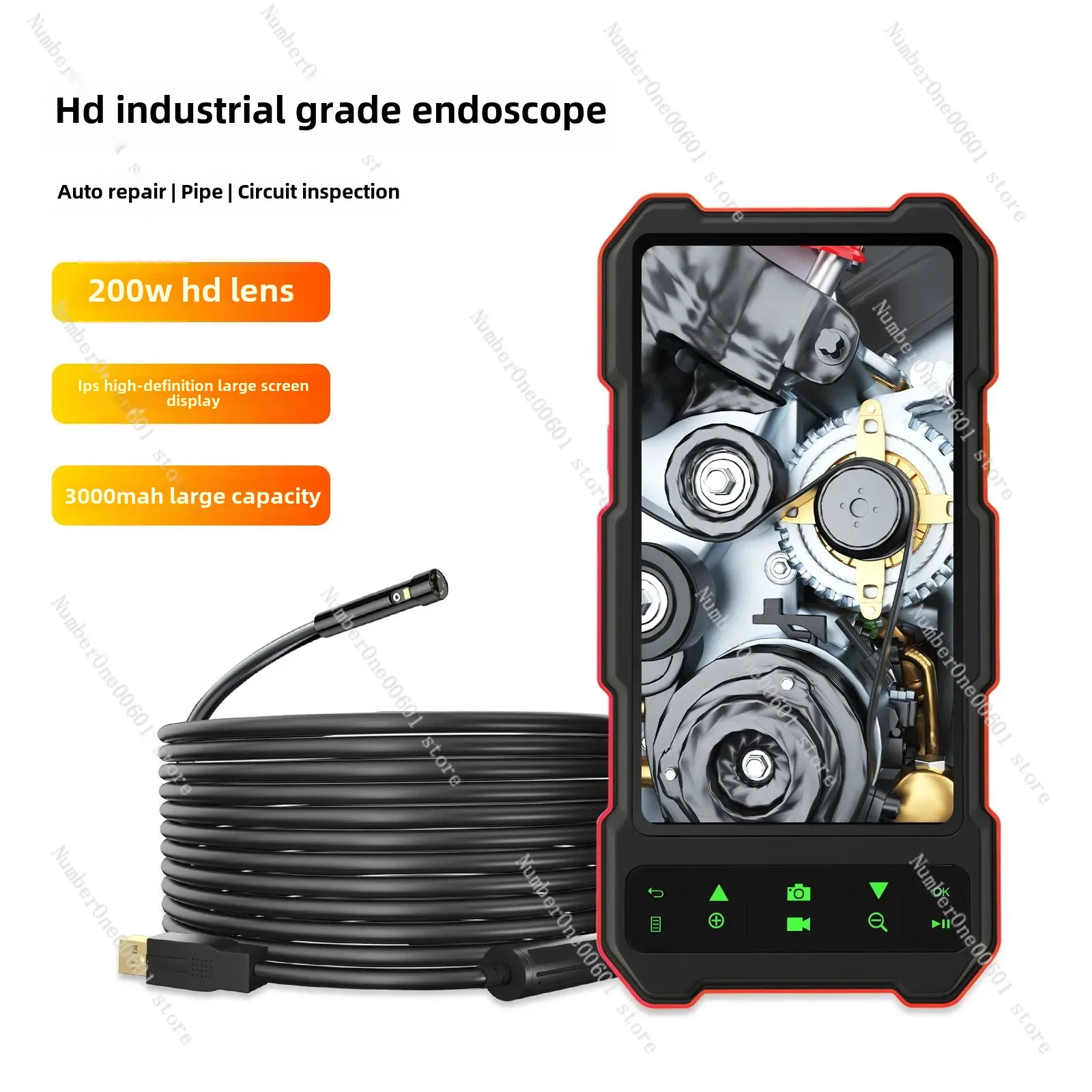 With Screen Endoscope Car Repair HD Camera Industrial Megapixel Waterproof Engine Cylinder Carbon Deposit