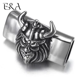 Stainless Steel Punk Viking Warrior Slider Bead 12*6mm Hole Charm for Men Leather Bracelet Jewelry Making DIY Accessories