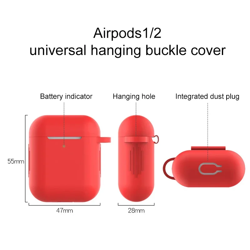 Silicone Cases For Airpods 1/2 Luxury Wireless Earphone Protective Cover Anti-drop Housing For With Hook Headphone Accessories