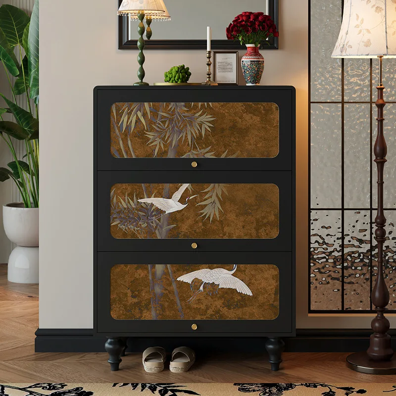 

Italian Modern Dustproof Shoe Cabinet Nordic Black Corridor Shoe Cabinet Storage Apartments Schuhschrank Furniture For Home