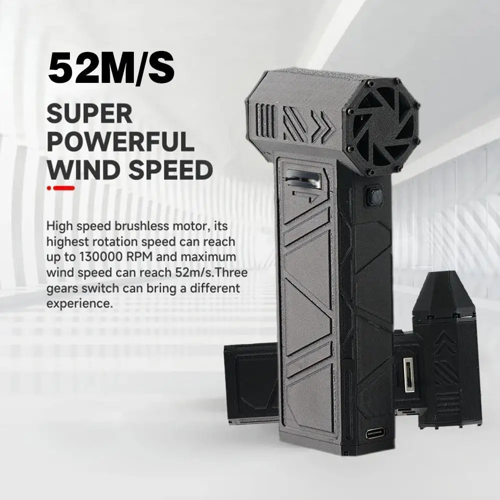 Imagem -03 - Ventilador Portátil Portátil Poderoso Ventilador Mini Velocidade do Ventilador Ventilador Recarregável do Duto Ventilador Violento High Turbo L6q5 130000 Rpm