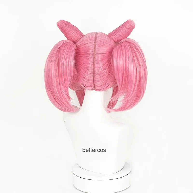 2025 di alta qualità Sailor Chibi Usa Chibiusa parrucche corte rosa con coda di cavallo clip resistente al calore capelli sintetici cosplay + parrucca C