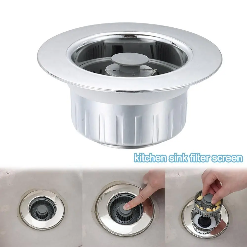 

Durable 3 in 1 Sink Drain Strainer Pop-up ABS Kitchen Sink Plug Anti-Clog Universal Sink Food Catcher Basket