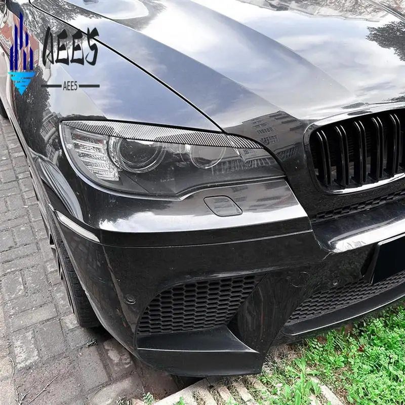

AEE5-Car Headlight Lamp Eyebrows Cover Trim For BMW X6 E71 2008-2014 Car Headlight Eyelids Lids