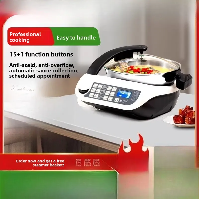 E15 Smart Cooking Robot, Large Capacity Home Multifunctional Food Processor, Oil-Free Automatic Cooking Pot