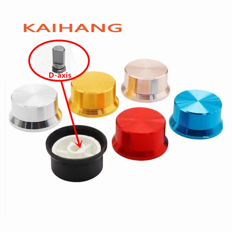 5PCS 30x15mm aluminum alloy potentiometer knob Amplifier volume knob cap Speed control switch cap D-axis Inner Hole 6mm
