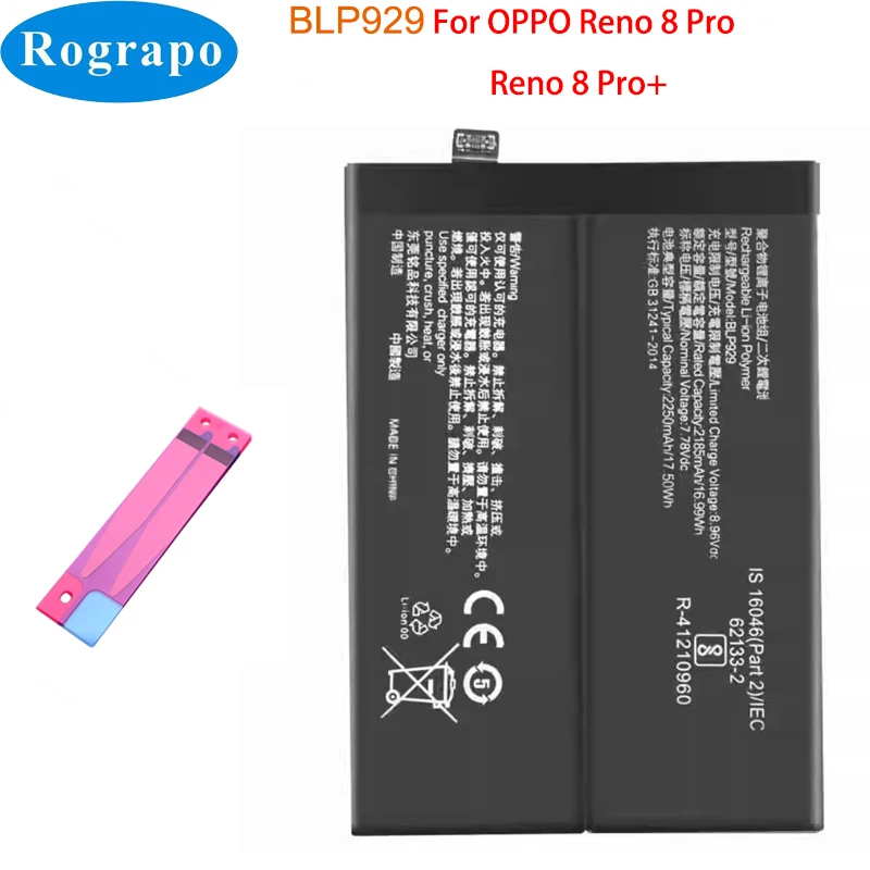 Batterie de téléphone portable pour OPPO, Reno8 Pro, Reno 8 Pro+ 5G , BLP855 BLP929, 4500mAh, Nouveau