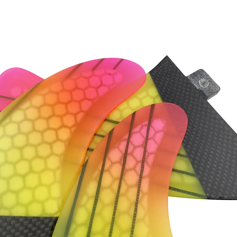 Gradient Color Honeycomb Fibreglass UPSURF FCS Surf Board Fin M Quilhas Fins for Surfboard Durable Fin System for Surfing