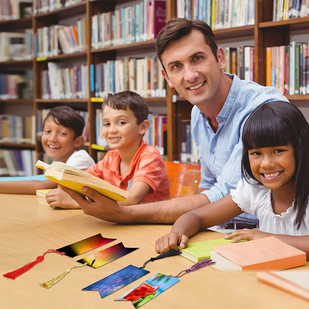 12Sets Bookmarks Gift Acrylic Tassel Page Marker Delicate Student Supply DIY Bookmark Decor for Home Office Library