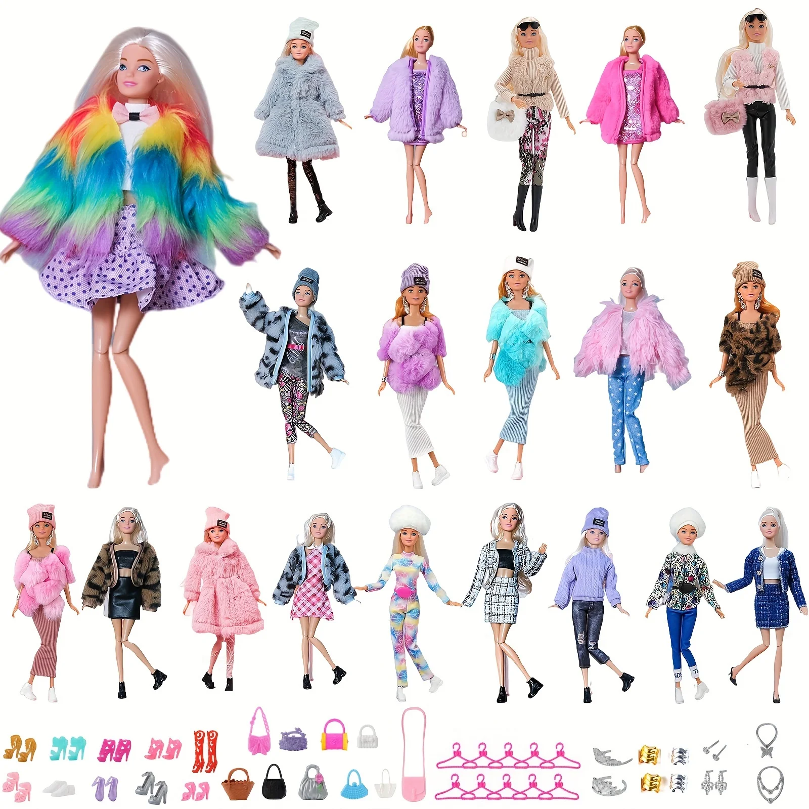 47pcs Doll Clothes and Accessories For 30cm Doll Doll Accessories Collection