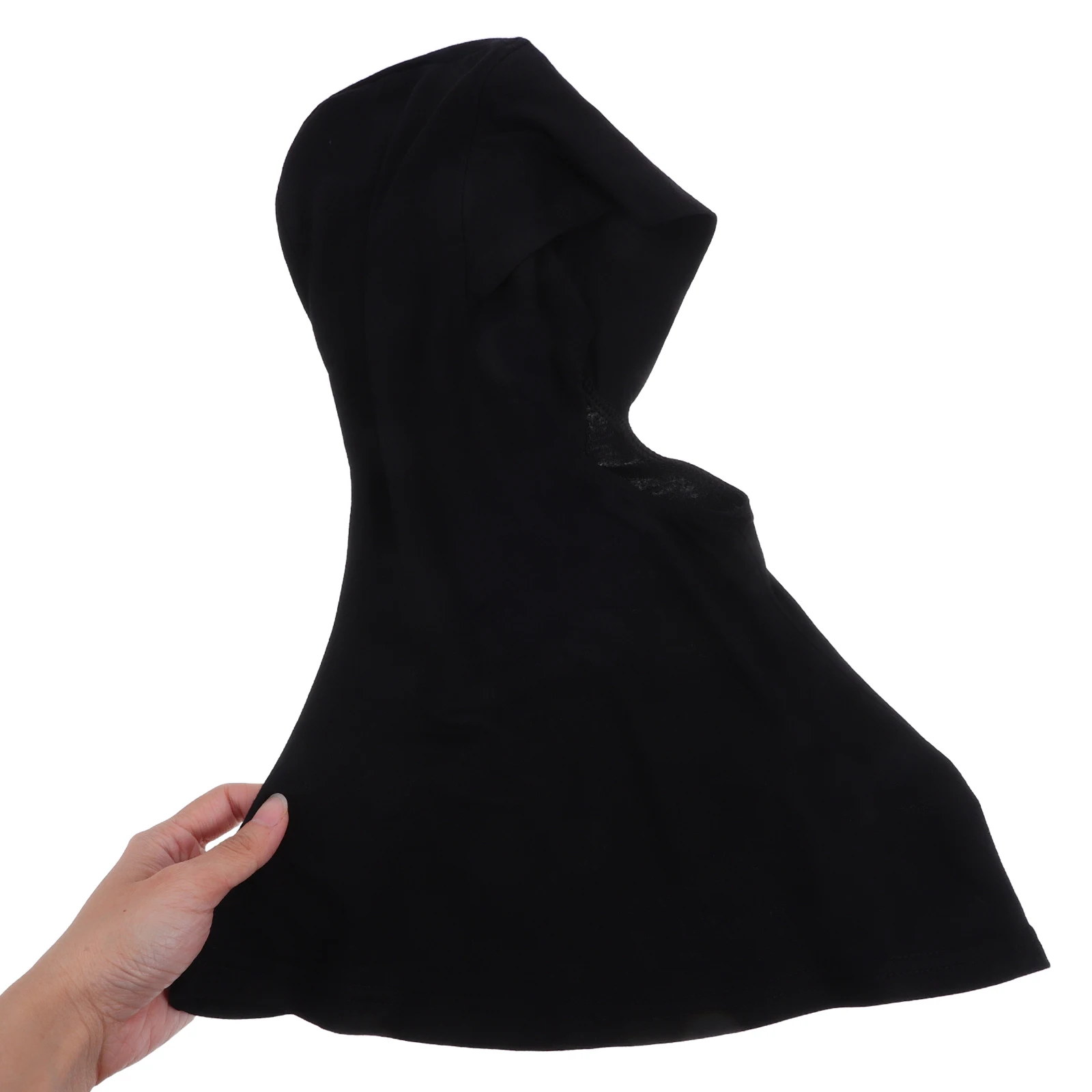

Solid Black Full Cover Hijab Caps Lightweight Stretchable Modal Fabric Adjustable Size Muslim Headscarf Inner Cap Arab Wrap