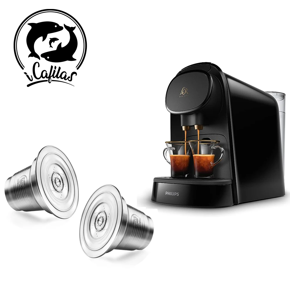 For L\'Or Barista LM8012/60 Cafe capsules refillable XXL Coffee Capsule Pod Piano Noir Machine Stainless Steel Coffee filters