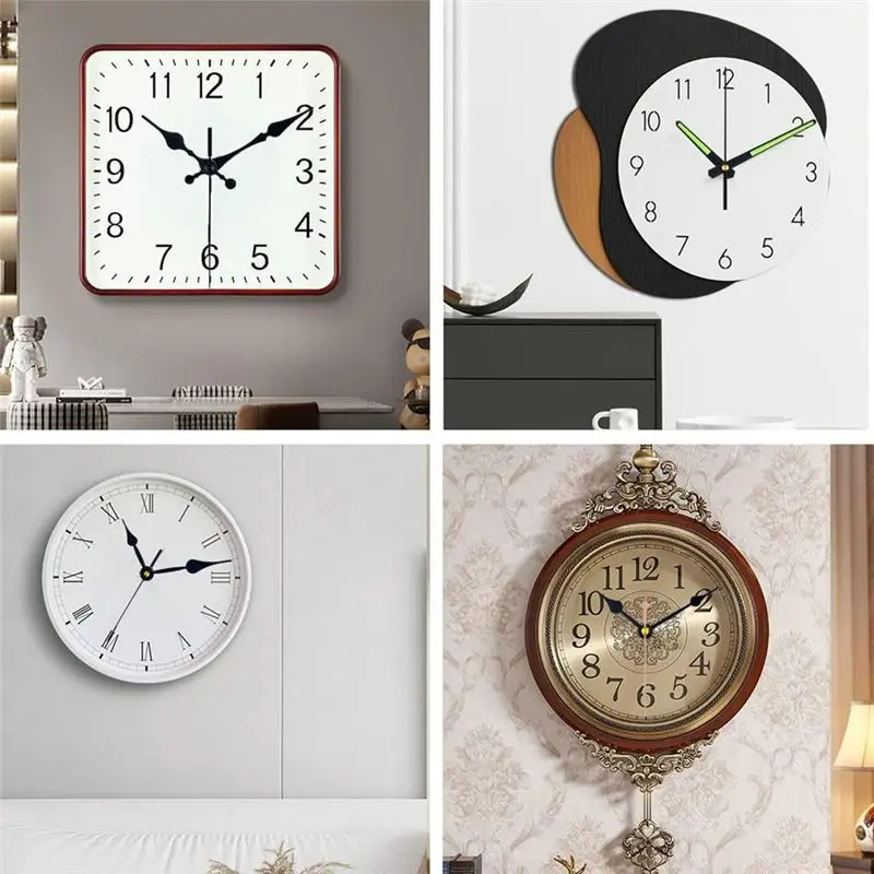 A36R 3Pcs Clock Mechanism Kit with 6 Different Clock Hand DIY Wall Clock Repair Replacement Motor Parts Silent Clock